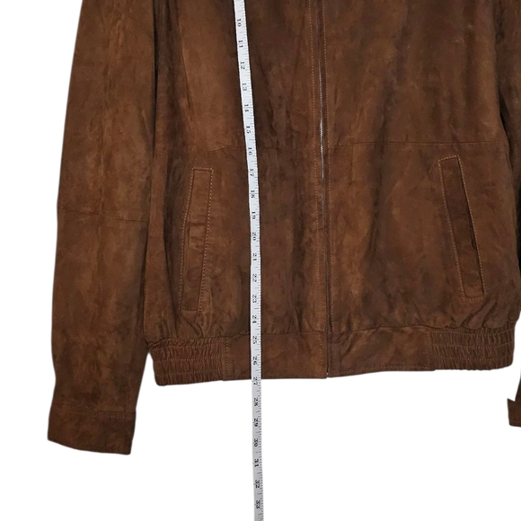 Ceralli Tabacco Brown Suede Bomber Jacket men's medium or women's large - Picture 15 of 16